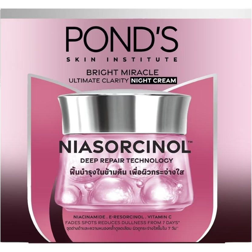 Ponds Bright Miracle Night Cream, NIASORCINOL - 45g