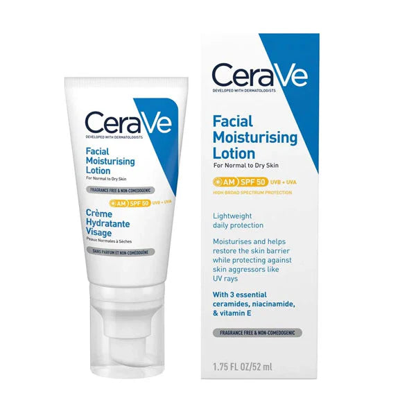 Cerave Facial Moisturizing Lotion For Normal To Dry Skin SPF50 - 52ml