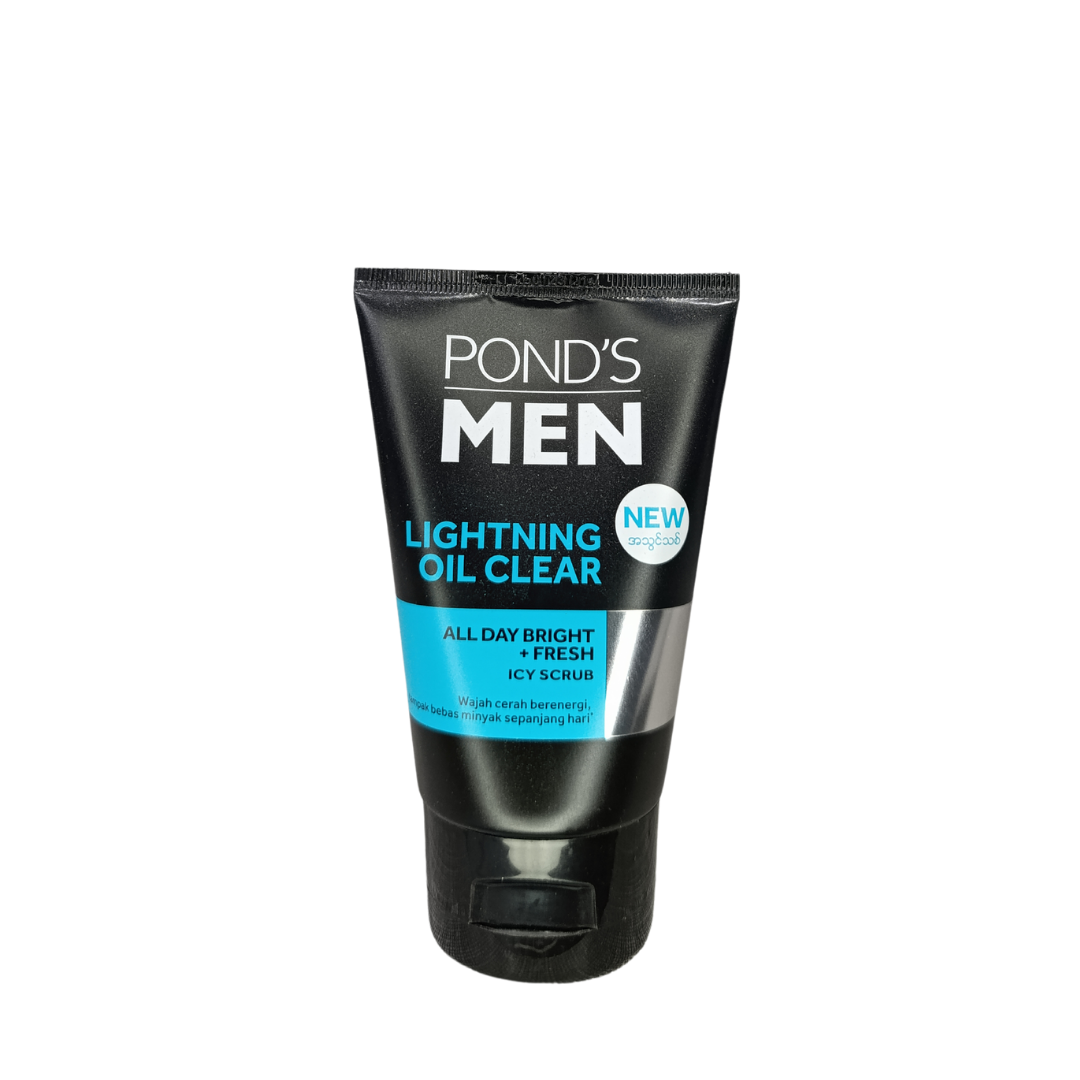 Ponds Men Lightning Oil Clear All Day Bright + Fresh Icy Scrub - 100g