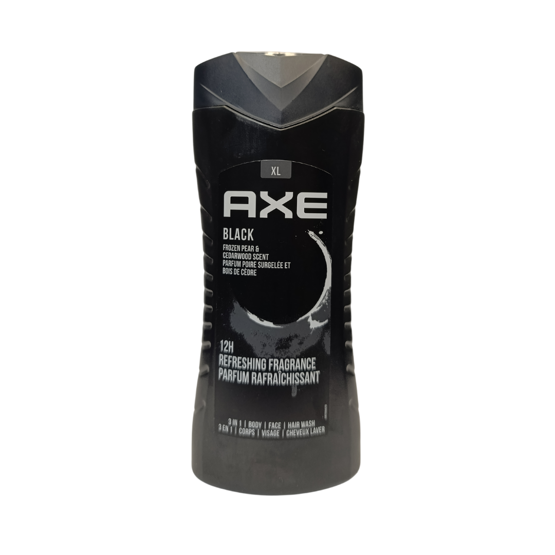 Axe Black 3in1 Shower Gel Body,Face And Hair Wash - 400ml