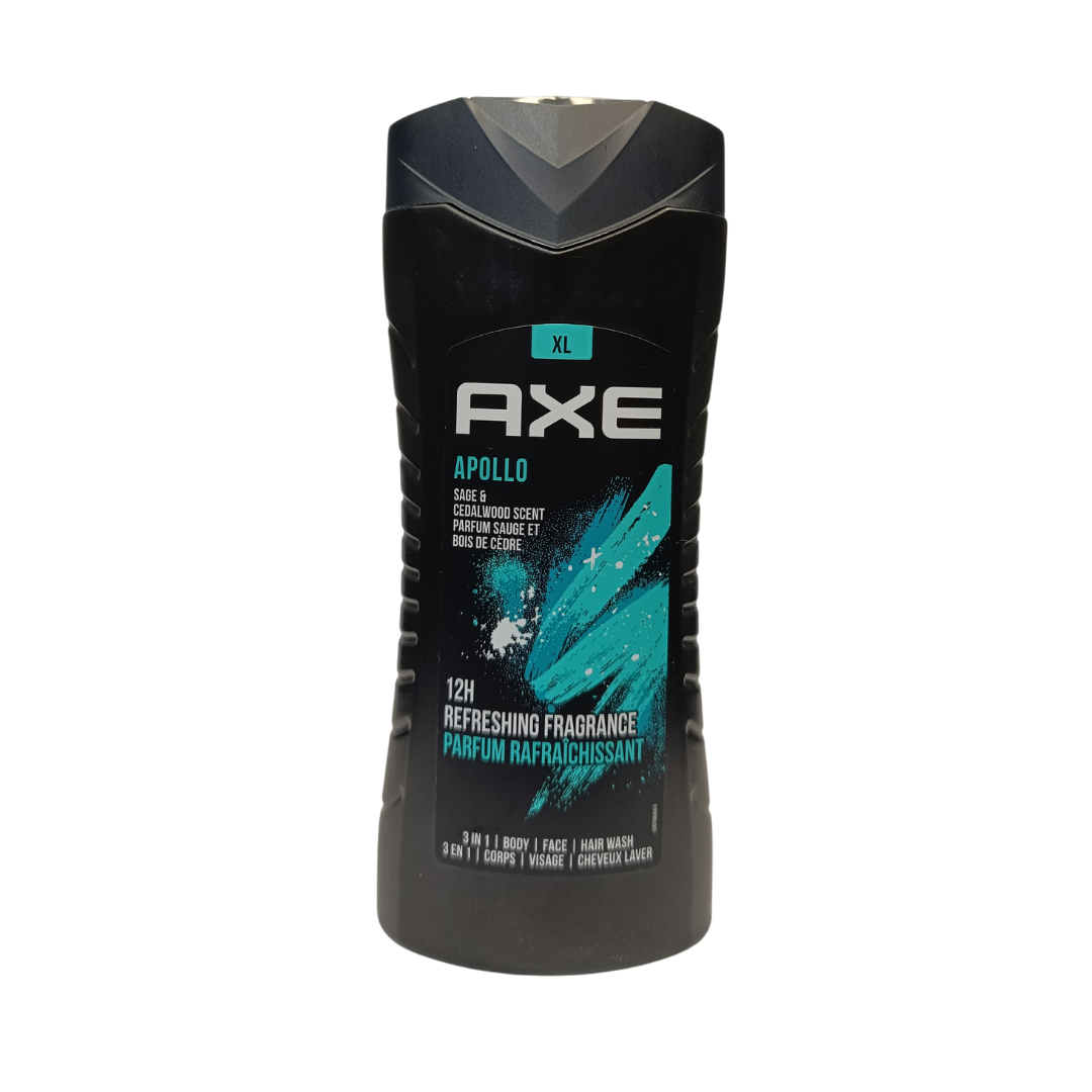 Axe Apollo 3in1 Shower Gel Body,Face And Hair Wash - 400ml