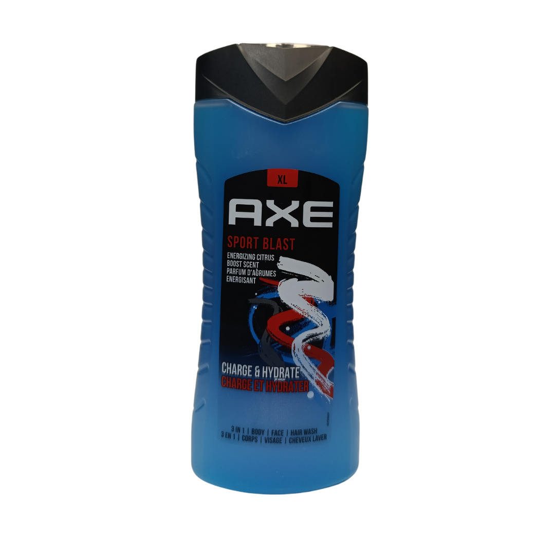 Axe Sports Blast 3in1 Shower Gel Body,Face And Hair Wash - 400ml