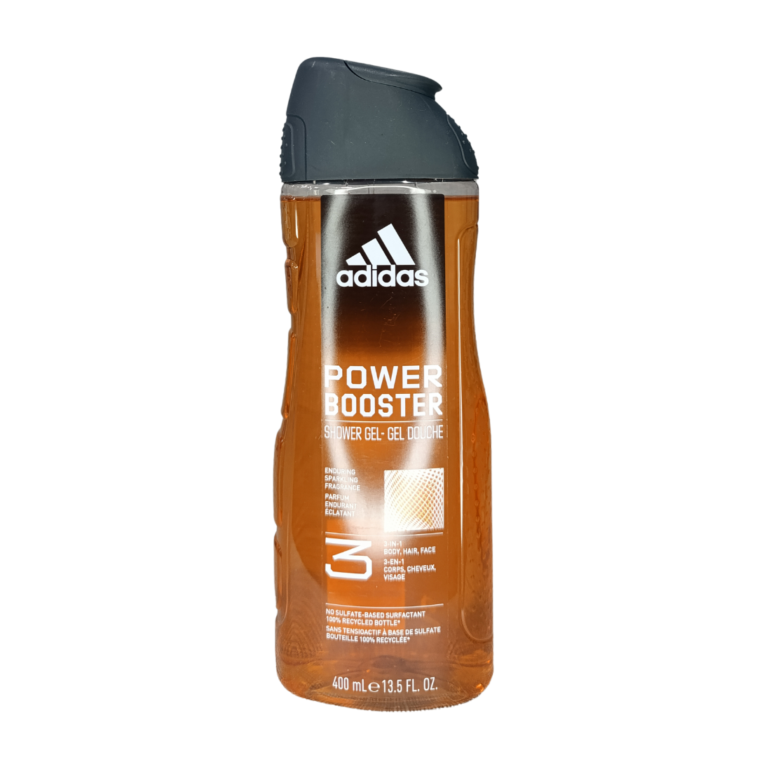 Adidas Power Booster Shower Gel 3 in 1 Body,Hair And Face - 400ml