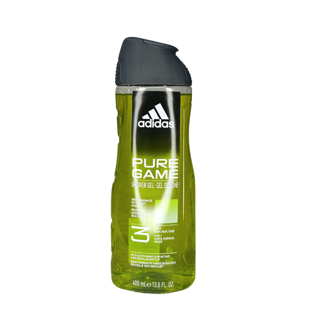 Adidas Pure Game Shower Gel 3 in 1 Body,Hair And Face - 400ml
