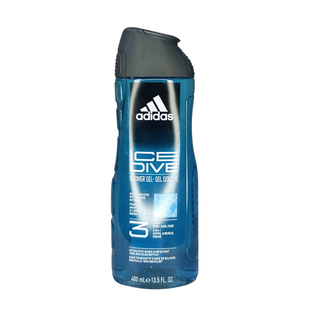 Adidas Ice Dive Shower Gel 3 in 1 Body,Hair And Face - 400ml