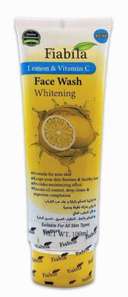 Fiabila Facewash Lemon & Vitamin C Whitening Suitable for all skin type - 100 ml