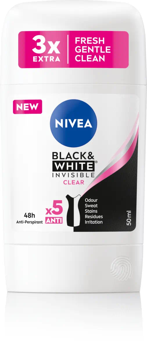 Nivea Deodorant Stick Black & White Invisible Clear - 50ml