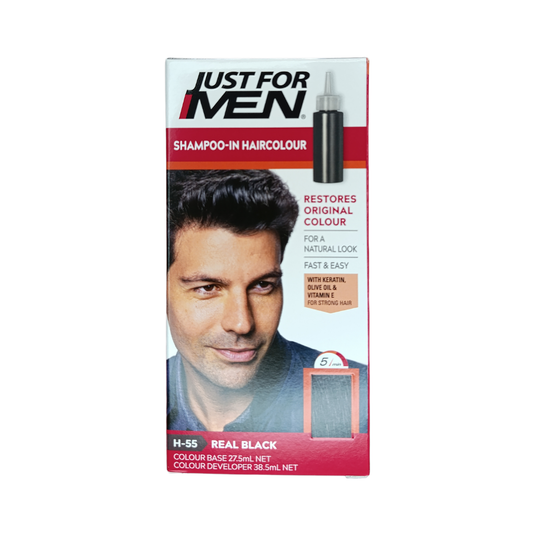 Just For Men Shampoo-In Hair Color H-55 Real Black