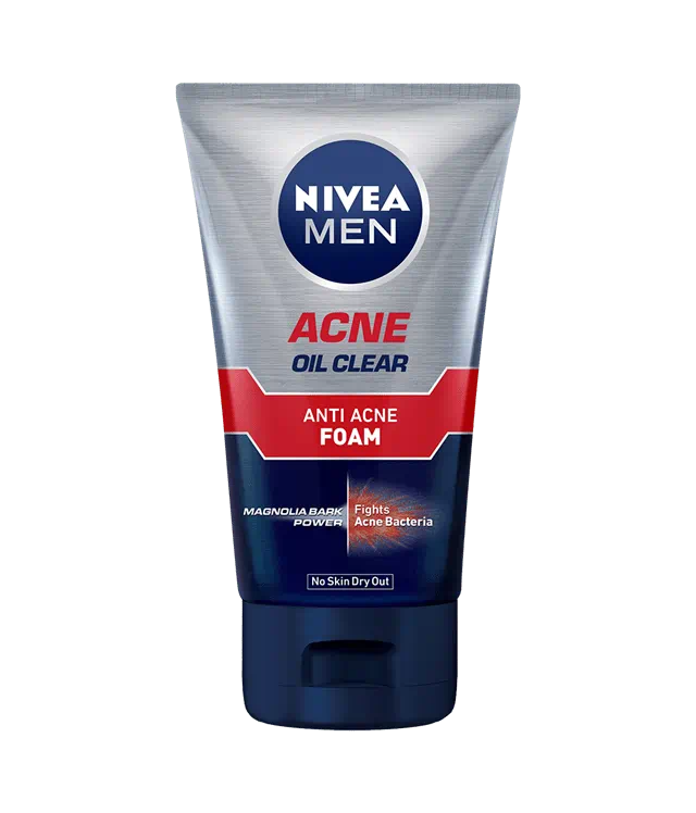 NIVEA Men Acne Oil Clear, Anti Acne Foam - 100g
