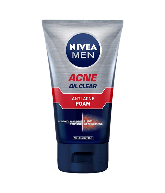 NIVEA Men Acne Oil Clear, Anti Acne Foam - 100g