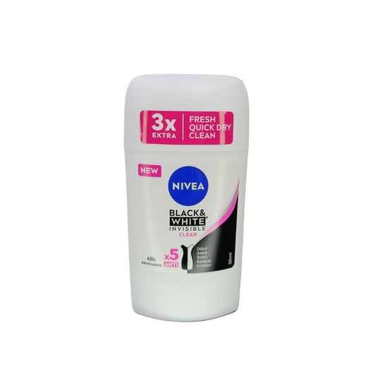 Nivea Deodorant Stick Black & White Invisible Clear - 50ml