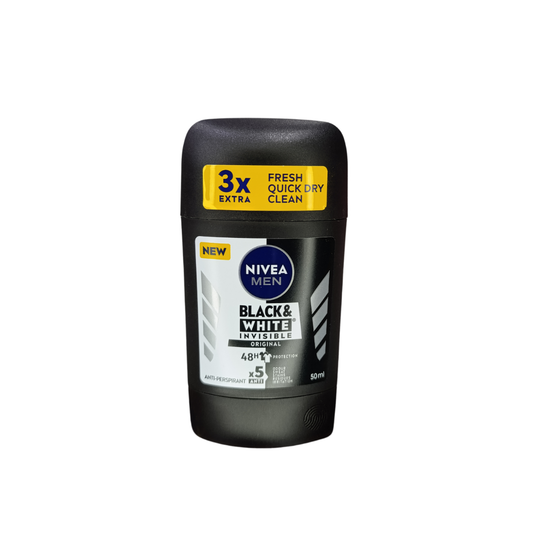 Nivea Deodorant Stick - Black & White Invisible Original - 50ml