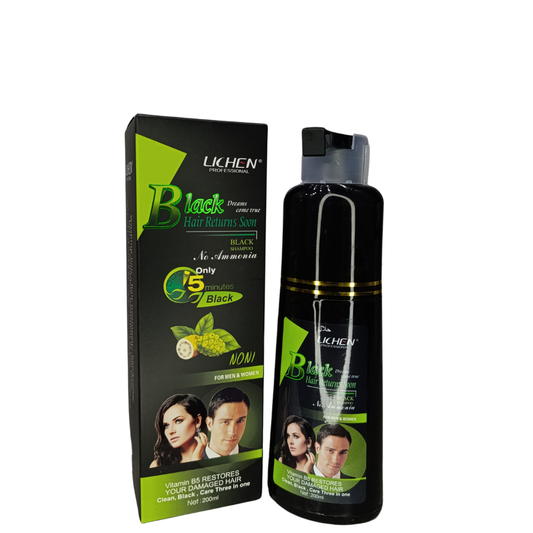 Lichen Hair Color Black Shampoo - 200ml