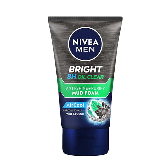 NIVEA Men Bright 8H Oil Clear Anti-Shine + Purify Mud Foam - 100g