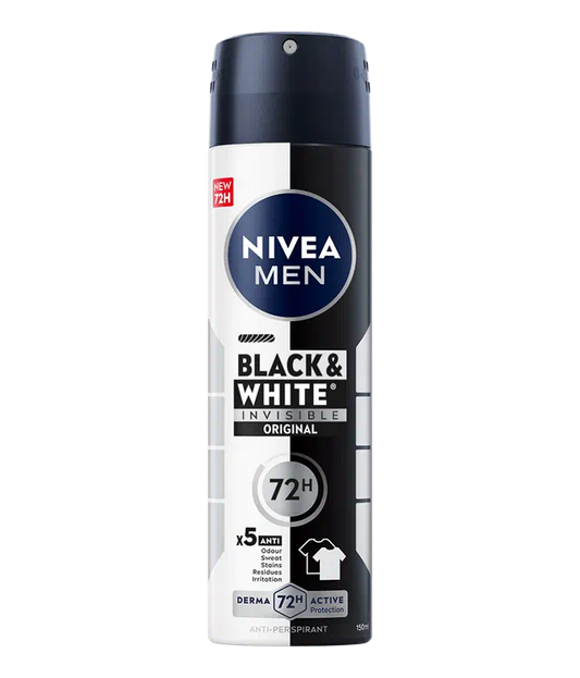 Nivea Men Anti-Perspirant Body Spray Invisible For Black & White - 150ml
